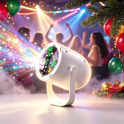 Proyector LED Navideño 9 Patrones Con Rotación Automática y Conexión USB