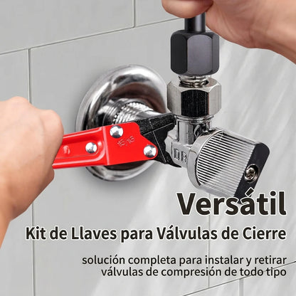 Kit x2 Llaves Para Válvulas de Cierre Con Trinquete y Pinza Antigiro