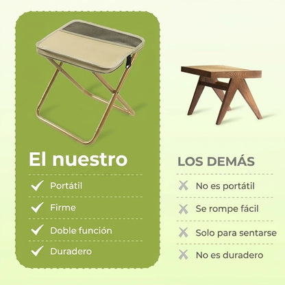Banco Plegable Portátil 2 En 1 Color Negro🎁Pague 1 Lleve 2🎁