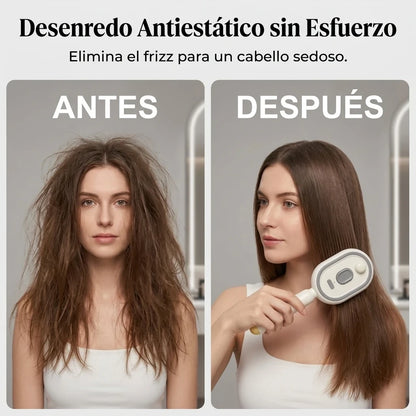 Cepillo Alisador 3 En 1 Eléctrico De Vapor Masaje, Peinado Y Rocíado