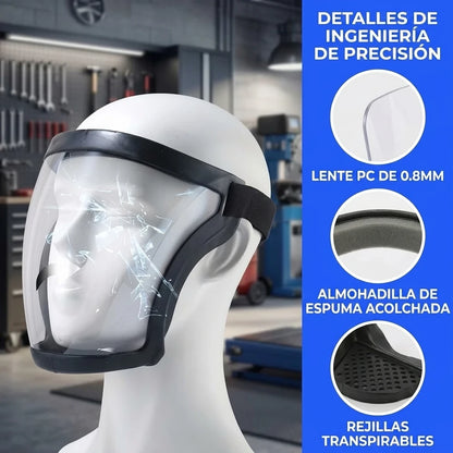 Kit X2 Máscara Protectora Facial Completa Transparente