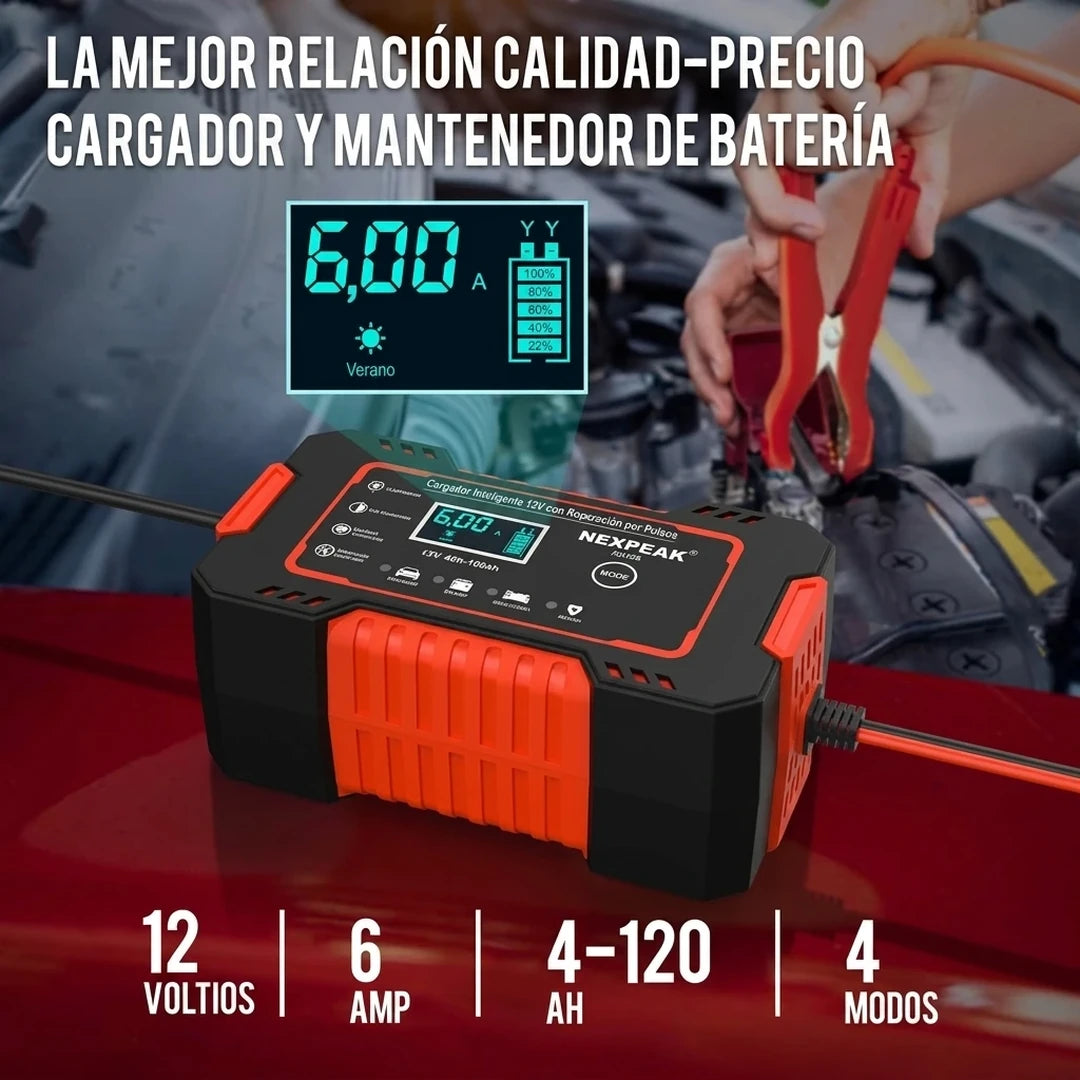 Cargador Inteligente De Batería De Carro 12V 6A
