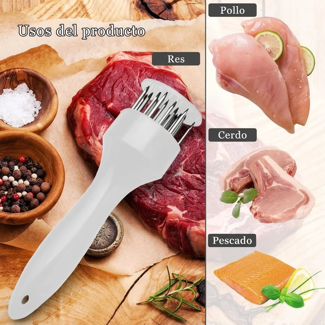 Ablandador de Carne Profesional De Agujas y Mango Ergonómico