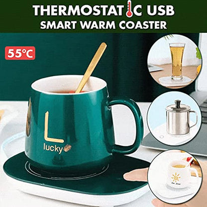 Set x2 Taza De Café Inteligente Con Base Calentadora Eléctrica