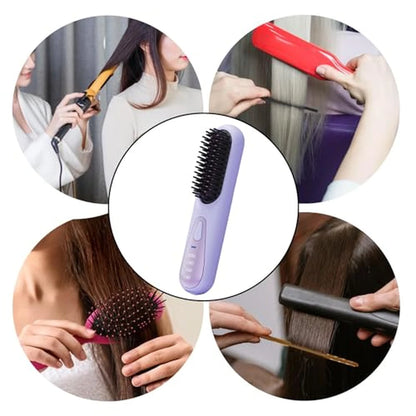 Cepillo Alisador Profesional De Cabello Recargable USB 4 Niveles De Calor