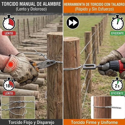 Pack x8 Atador De Alambre Para Taladro Con Cabezal En U y Ranurado