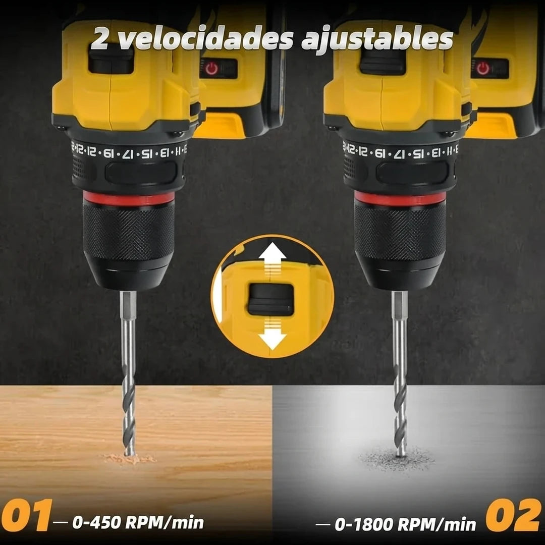 Kit Taladro Percutor Inalámbrico 48v Doble Batería