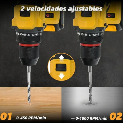 Kit Taladro Percutor Inalámbrico 48v Doble Batería