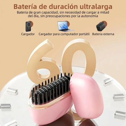 Mini Cepillo Alisador De Cabello Inalámbrico Recargable