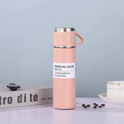 2 Kits Termo Bebida Caliente Y Fría Acero Inoxidable Con Taza + 2 Tazas Adicionales