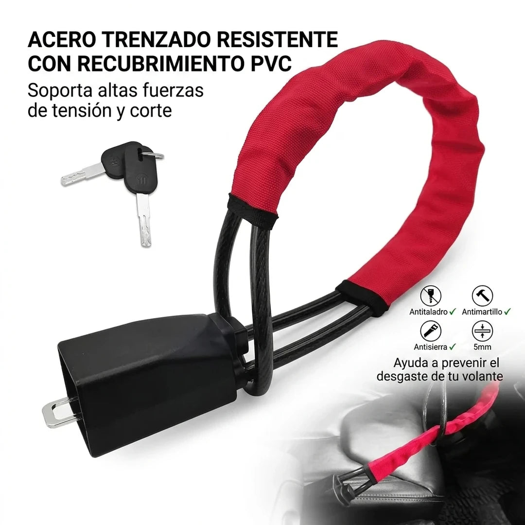 Cable Bloqueo De Volante Y Cinturón De Seguridad Universal