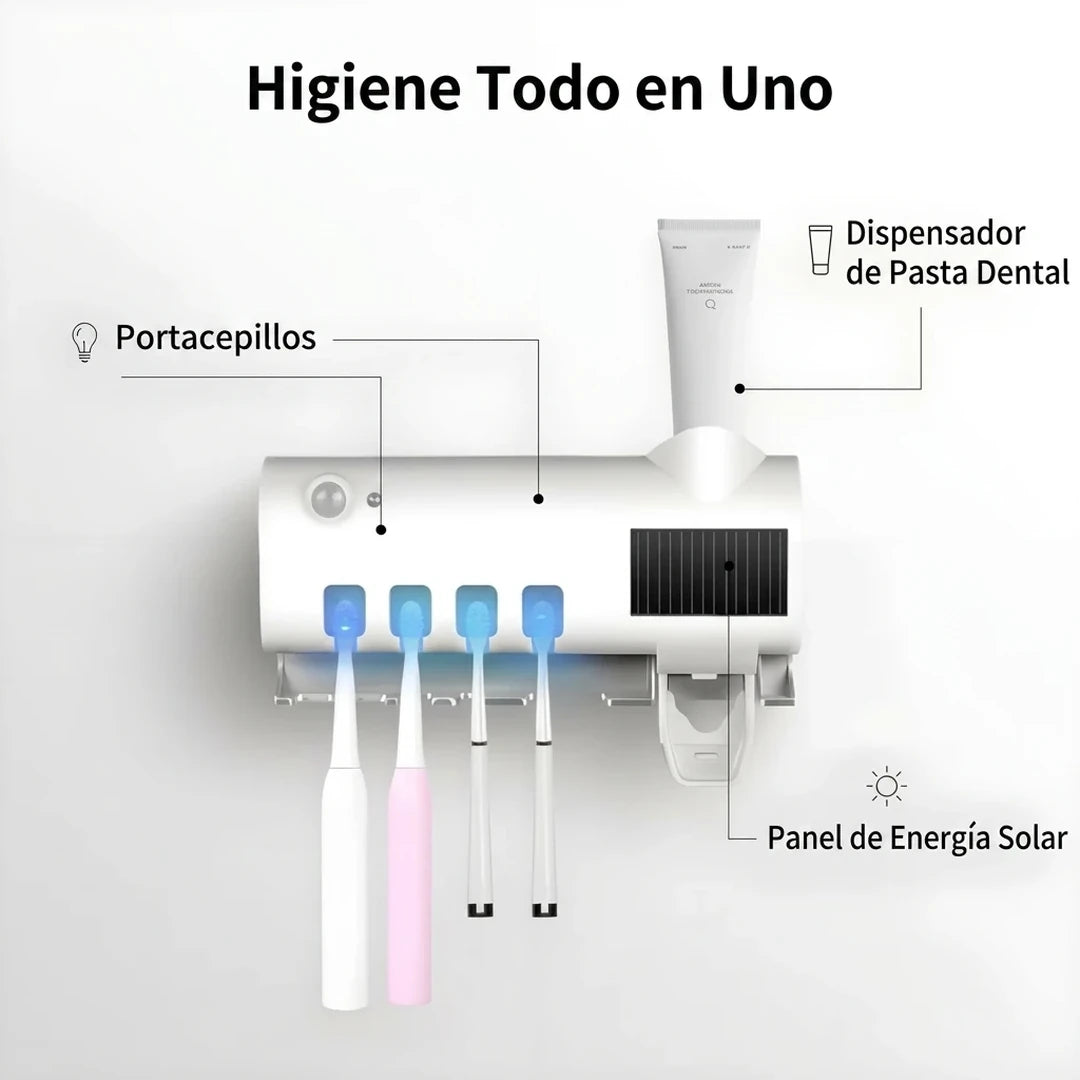 Pack x2 Esterilizador UV de Cepillo de Dientes Dispensador Automático Pasta De Dientes