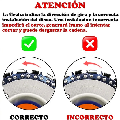 Kit X2 Disco Sierra De Cadena  Para Tallado En Madera
