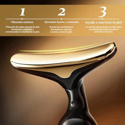 Masajeador Facial Antiarrugas 3 En 1 GRATIS Pala Limpiadora Ultrasónica
