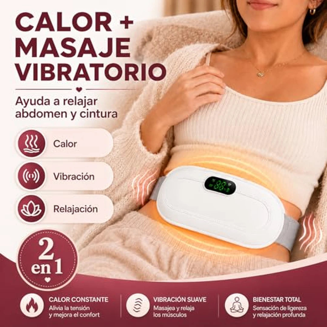Cinturón Masajeador Térmico Menstrual Portátil 3 Niveles