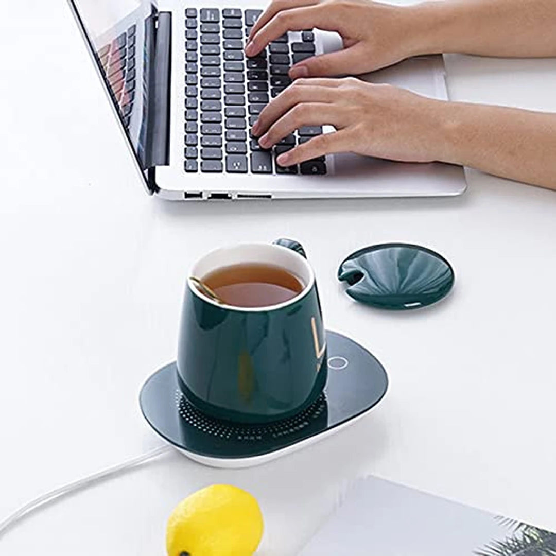 Set x2 Taza De Café Inteligente Con Base Calentadora Eléctrica