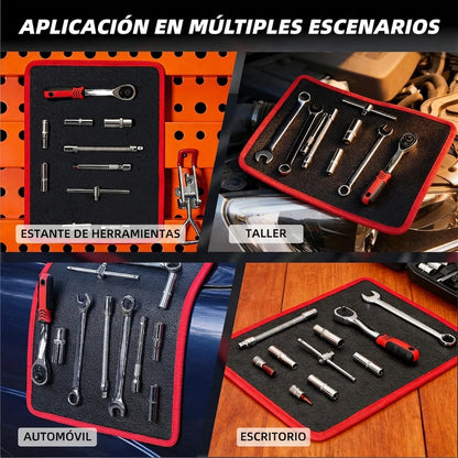 Kit 3 en 1 Alfombra Magnética Para Taller / Caja de Herramientas