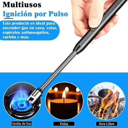 Pack x3 Encendedor Eléctrico Cabezal Flexible Recargable USB