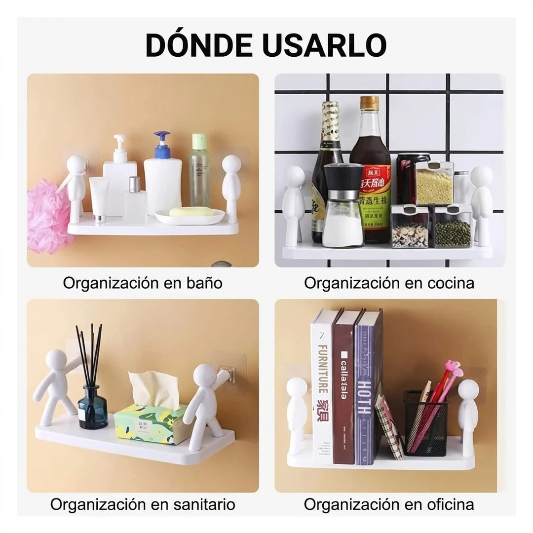 Estante Organizador Flotante Multiusos Fijación Sin Perforación
