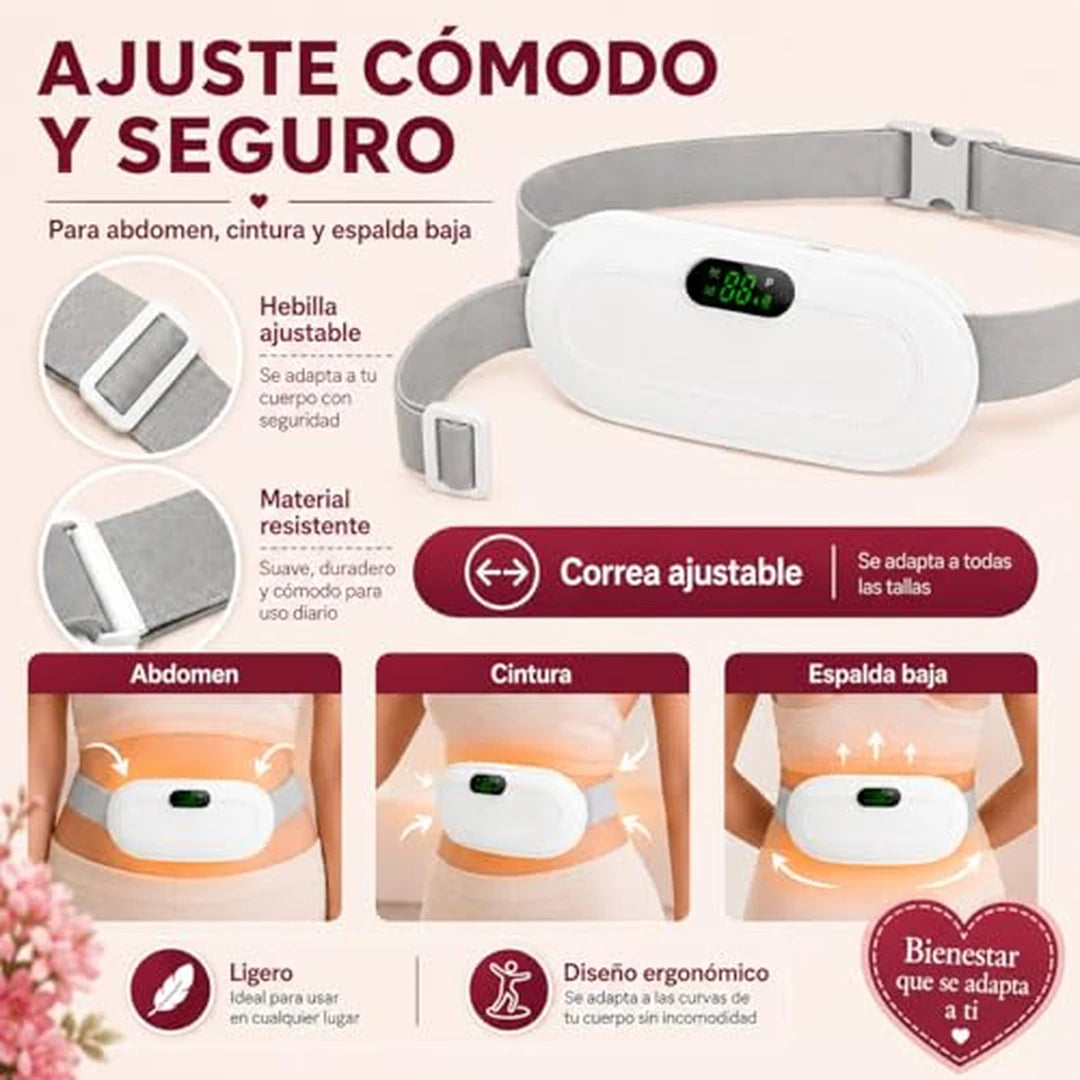 Cinturón Masajeador Térmico Menstrual Portátil 3 Niveles