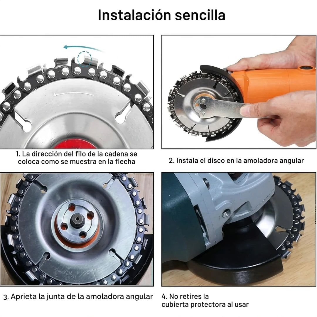 Kit X2 Disco Sierra De Cadena  Para Tallado En Madera