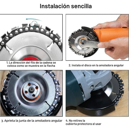 Kit X2 Disco Sierra De Cadena  Para Tallado En Madera