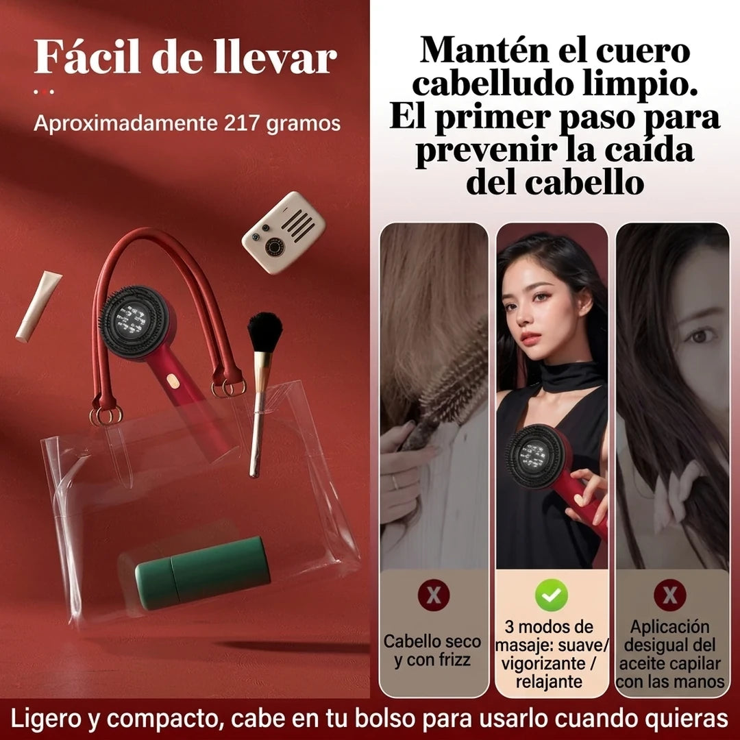 Cepillo 2 En 1 Masajeador De Crecimiento Capilar Aplicador Aceite