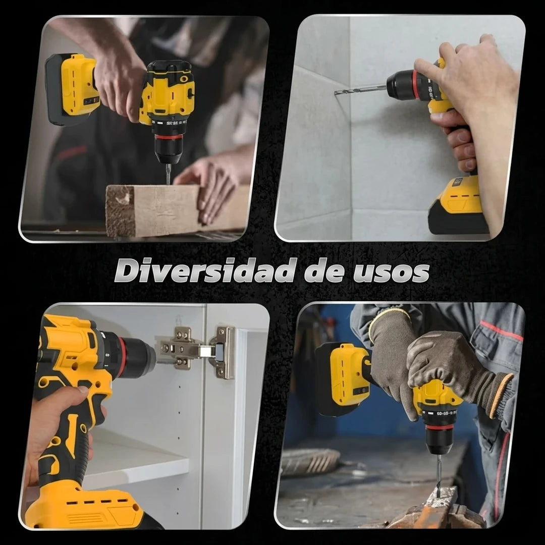 Kit Taladro Percutor Inalámbrico 48v Doble Batería