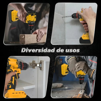 Kit Taladro Percutor Inalámbrico 48v Doble Batería