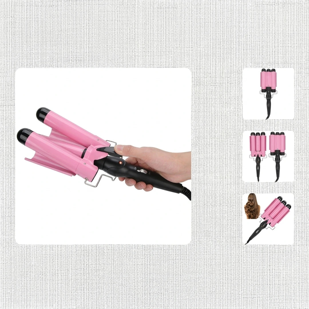 Rizador Ondulador De Cabello Ondas De Sirena 3 Tubos
