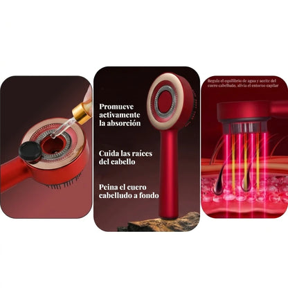 Cepillo 2 En 1 Masajeador De Crecimiento Capilar Aplicador Aceite