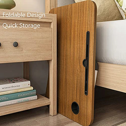 Mesa Plegable Multiusos para Cama y Sofá con Ranura para Tablet y Portavasos