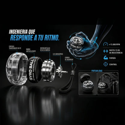 Pack X2 Ejercitador Manual Esfera Gyro Ball Para Fortalecer Muñeca Y Antebrazo