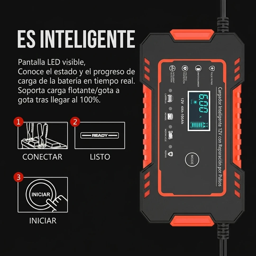 Cargador Inteligente De Batería De Carro 12V 6A
