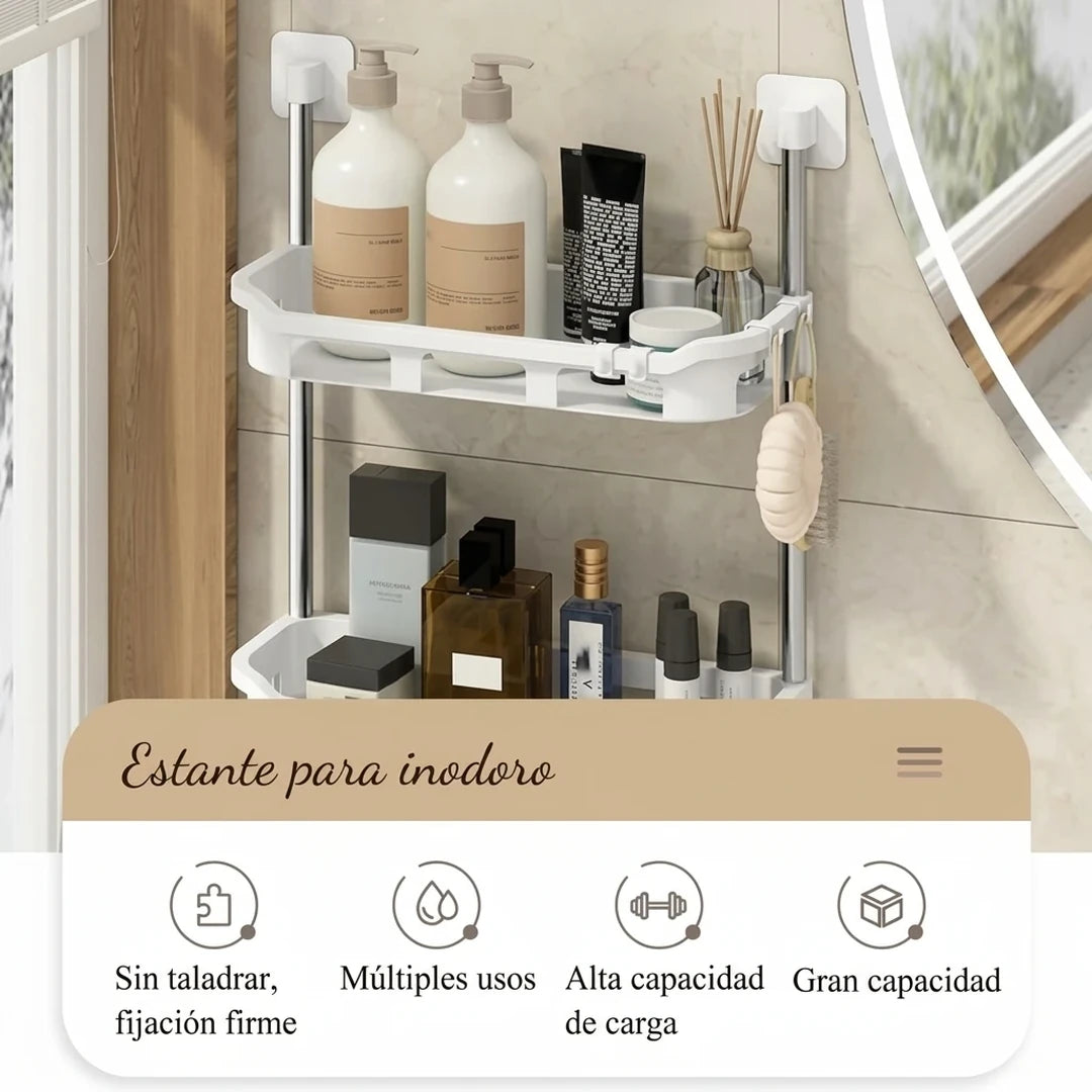 Estante Organizador Para Baño 3 Niveles Sobre Inodoro Sin Taladrar