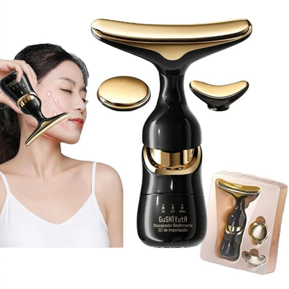 Masajeador Facial Antiarrugas 3 En 1 GRATIS Pala Limpiadora Ultrasónica