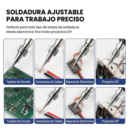 Pistola 2 En 1 Soldadura De Estaño A Una Mano Con Soporte Dispensador De Soldadura