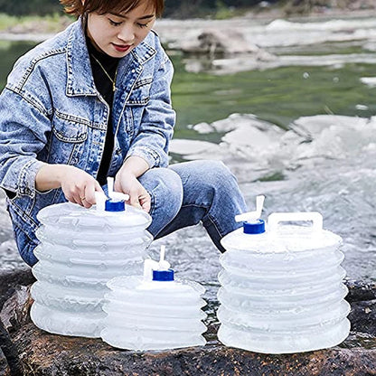 Pack X5 Botellón De Agua Plegable 3L Con Válvula Dispensadora