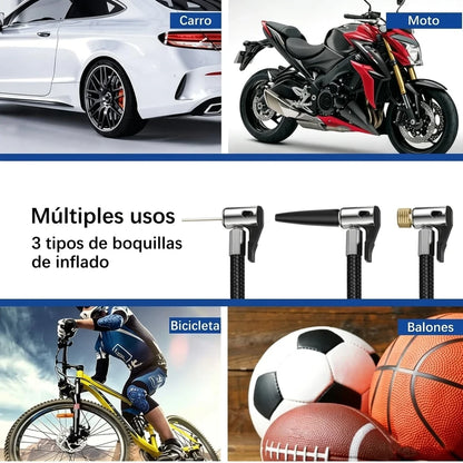 Mini Compresor De Aire Portátil Recargable Para Carro Pantalla LED y Linterna