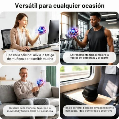 Pack X2 Ejercitador Manual Esfera Gyro Ball Para Fortalecer Muñeca Y Antebrazo