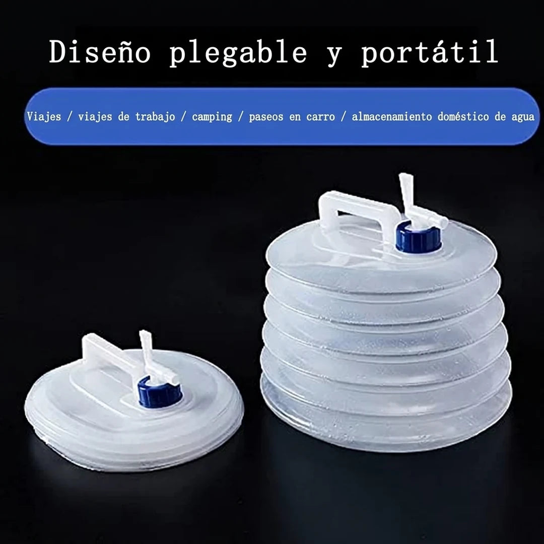 Pack X5 Botellón De Agua Plegable 3L Con Válvula Dispensadora