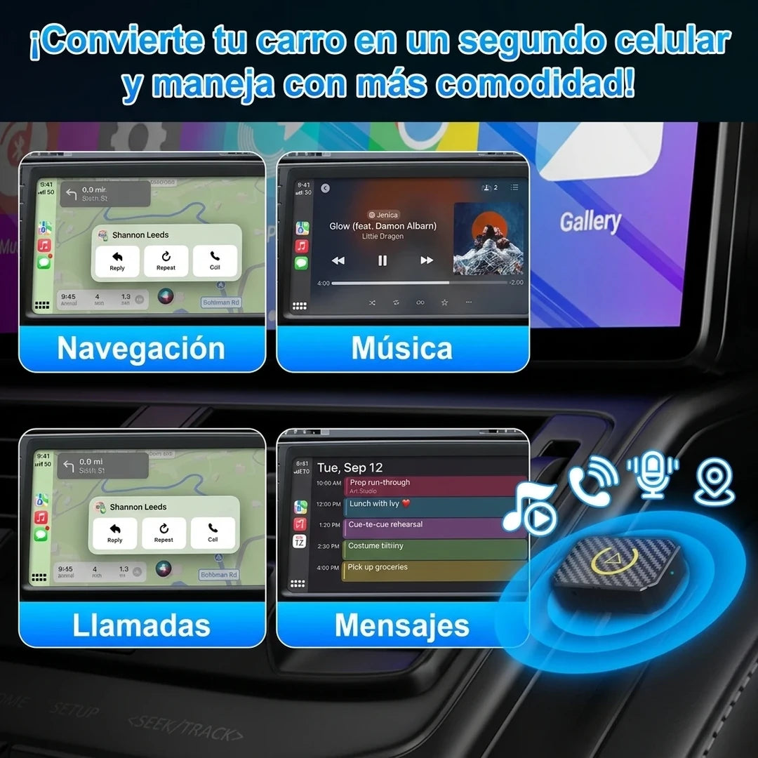 Adaptador 2 en 1 CarPlay / Android Auto Inalámbrico Para Carro