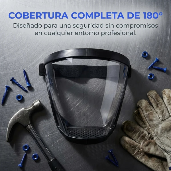 Protector Facial Completo Con Visor Antivaho y Compatibilidad Con Gafas
