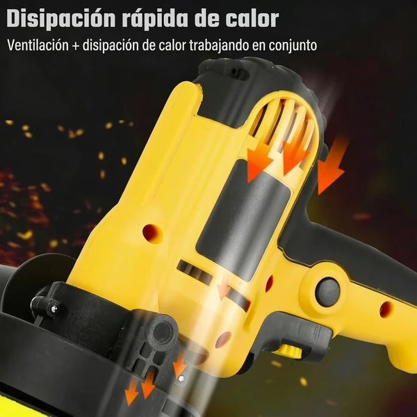 Pulidora Rotativa MoonFlame 700W Kit 5" con 6 Velocidades y Mango Auxiliar