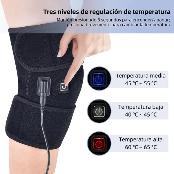 Rodillera Térmica Eléctrica Recargable Con Alivio de Dolor de Rodilla y Articulaciones y 3 Niveles de Calor