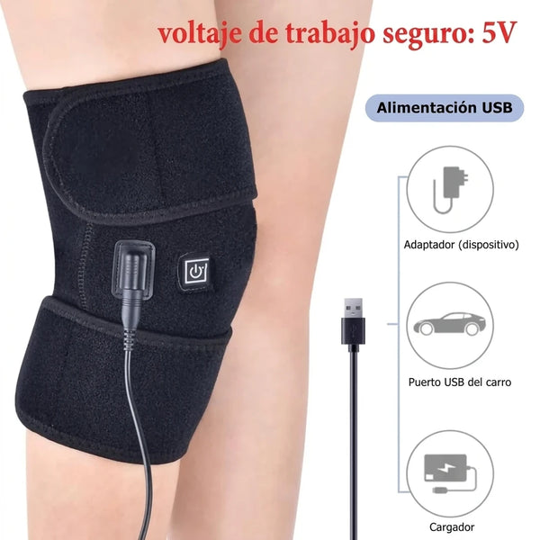 Rodillera Térmica Eléctrica Recargable Con Alivio de Dolor de Rodilla y Articulaciones y 3 Niveles de Calor