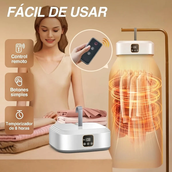 Secadora Portátil Plegable Con Secado Rápido, Luz UV y Control Remoto