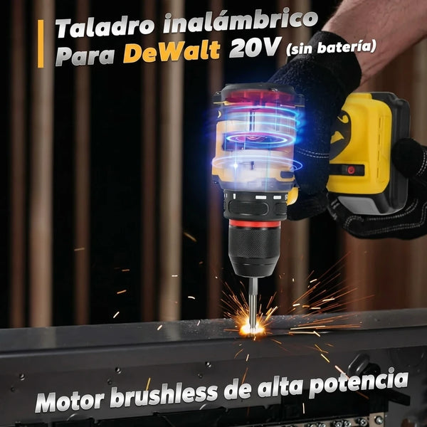 Taladro Inalámbrico Compatible Con Baterías DeWalt 20V Brushless 60N.m