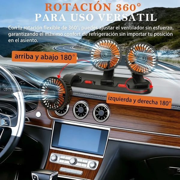 Ventilador de Carro 3 Cabezales 24V con Brazo Extensible y Rotación 360°