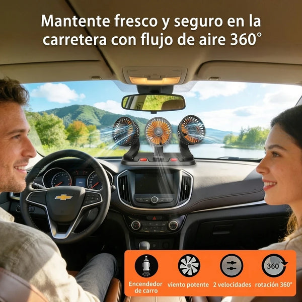 Ventilador de Carro 3 Cabezales 24V con Brazo Extensible y Rotación 360°
